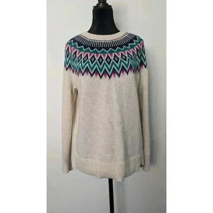 Beige Norwegian Style Knit Sweater Old Navy